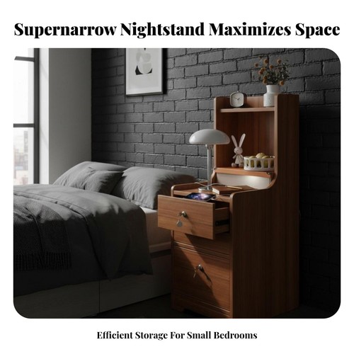 Narrow bedside locker modern - bedside,